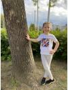 Children's T-shirt with printed embroidery pattern "Protection"