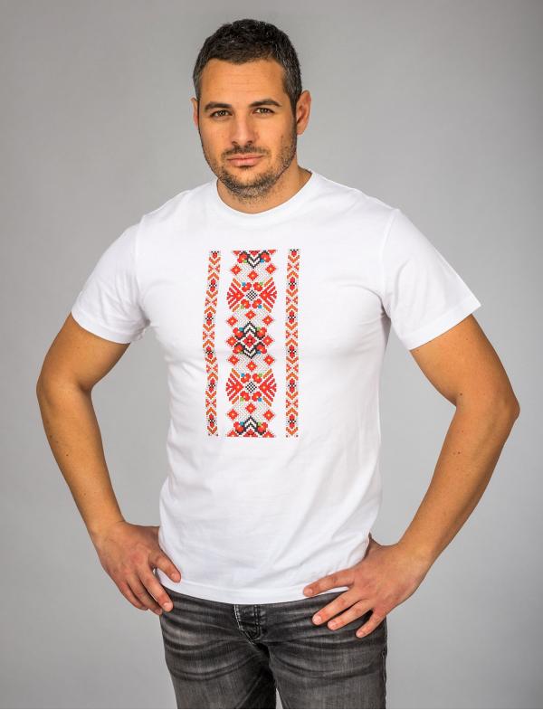 Men’s T-shirt with printed embroidery pattern "Grace"