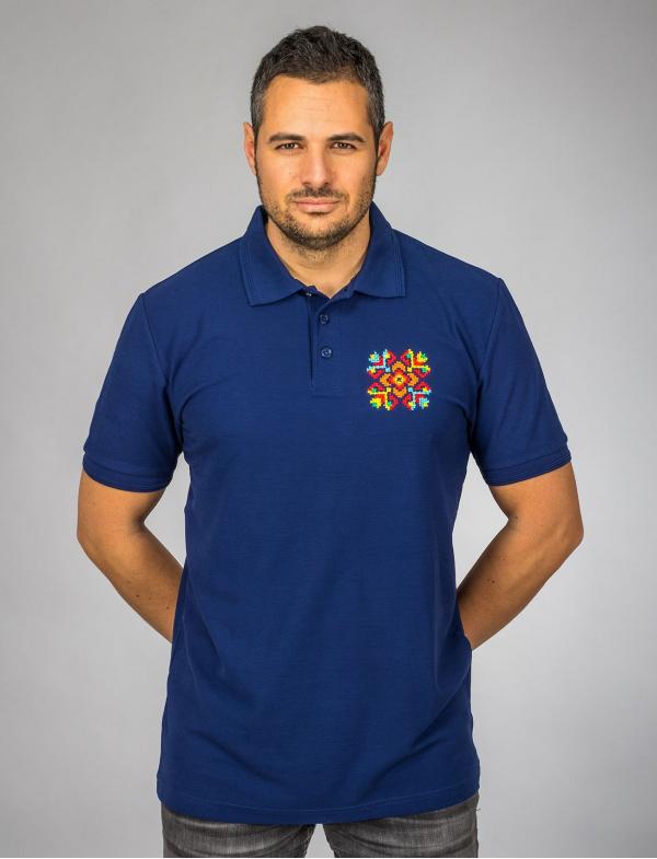 Polo de hombre gris con bordado "Sefa"