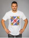 Camiseta de caballero con la estampa del bordado de "Protección"