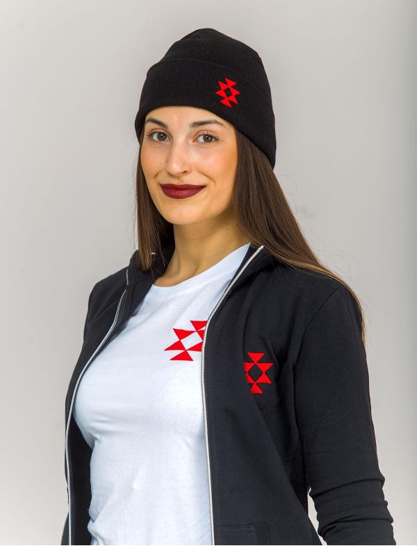 Cap with embroidery Kanatitsa - black