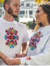 Men’s T-shirt with printed embroidery pattern "Wedding"