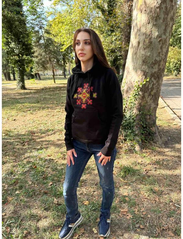 Damen Kapuzenpullover mit Stickerei  ''Glück''