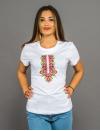 Women's T-shirt with printed embroidery pattern "Protection"