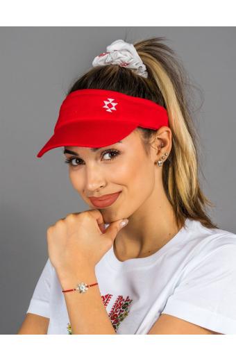 Visera con bordado "Kanatitsa" - rojo