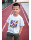 Children's T-shirt with printed embroidery pattern "Protection"
